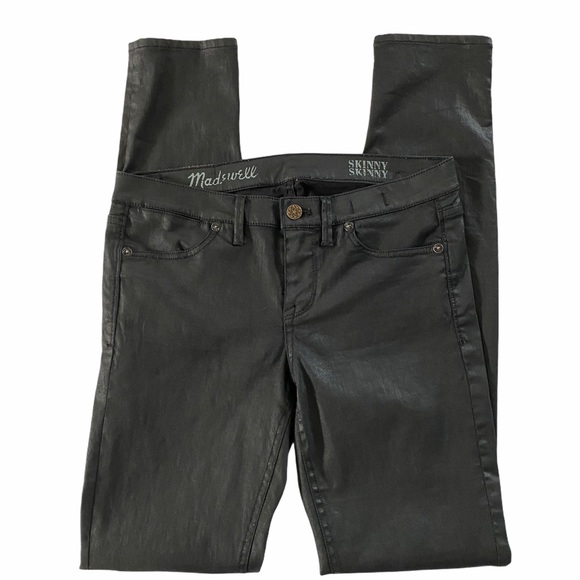 Madewell Skinny Skinny Black Waxed Jean SZ 27 - Picture 5 of 11